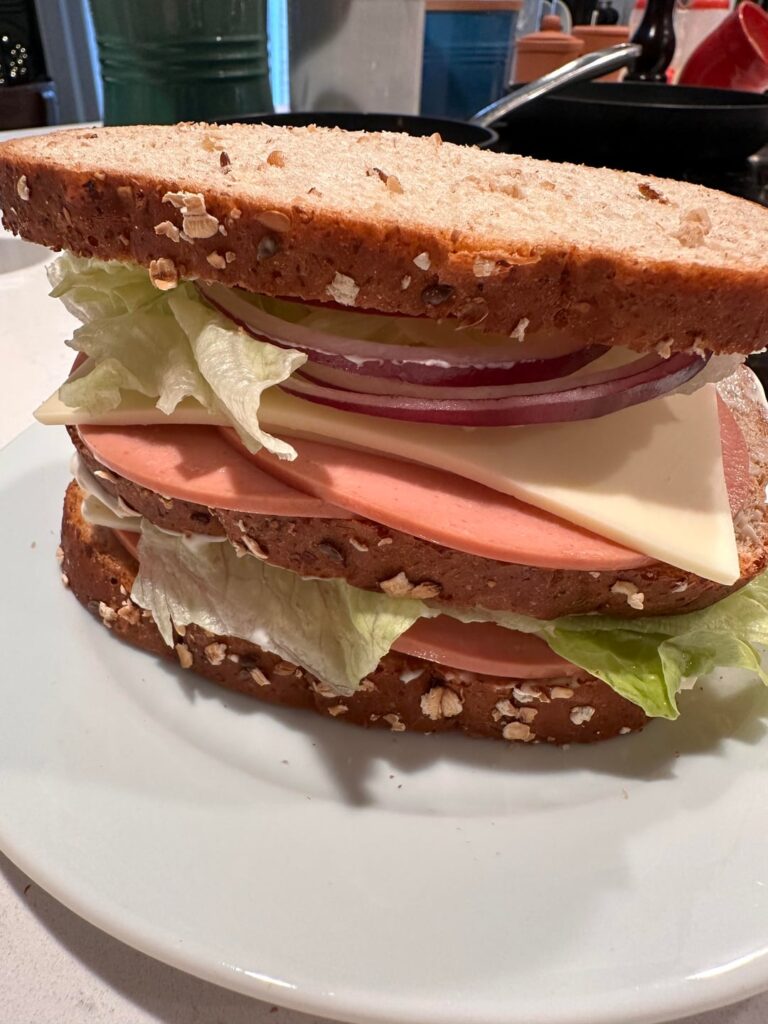 Double decker bologna and cheese