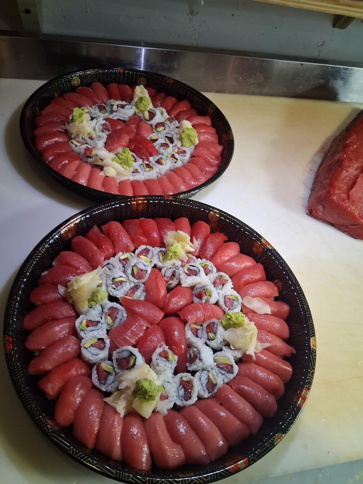 Hagashi O-toro, chu-toro akami tuna and some rolls