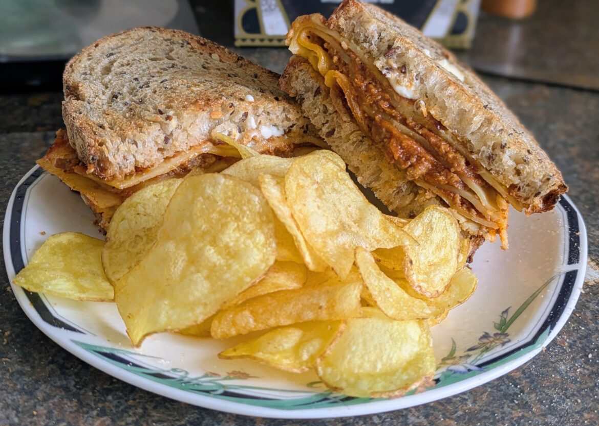 leftover lasagne sandwich