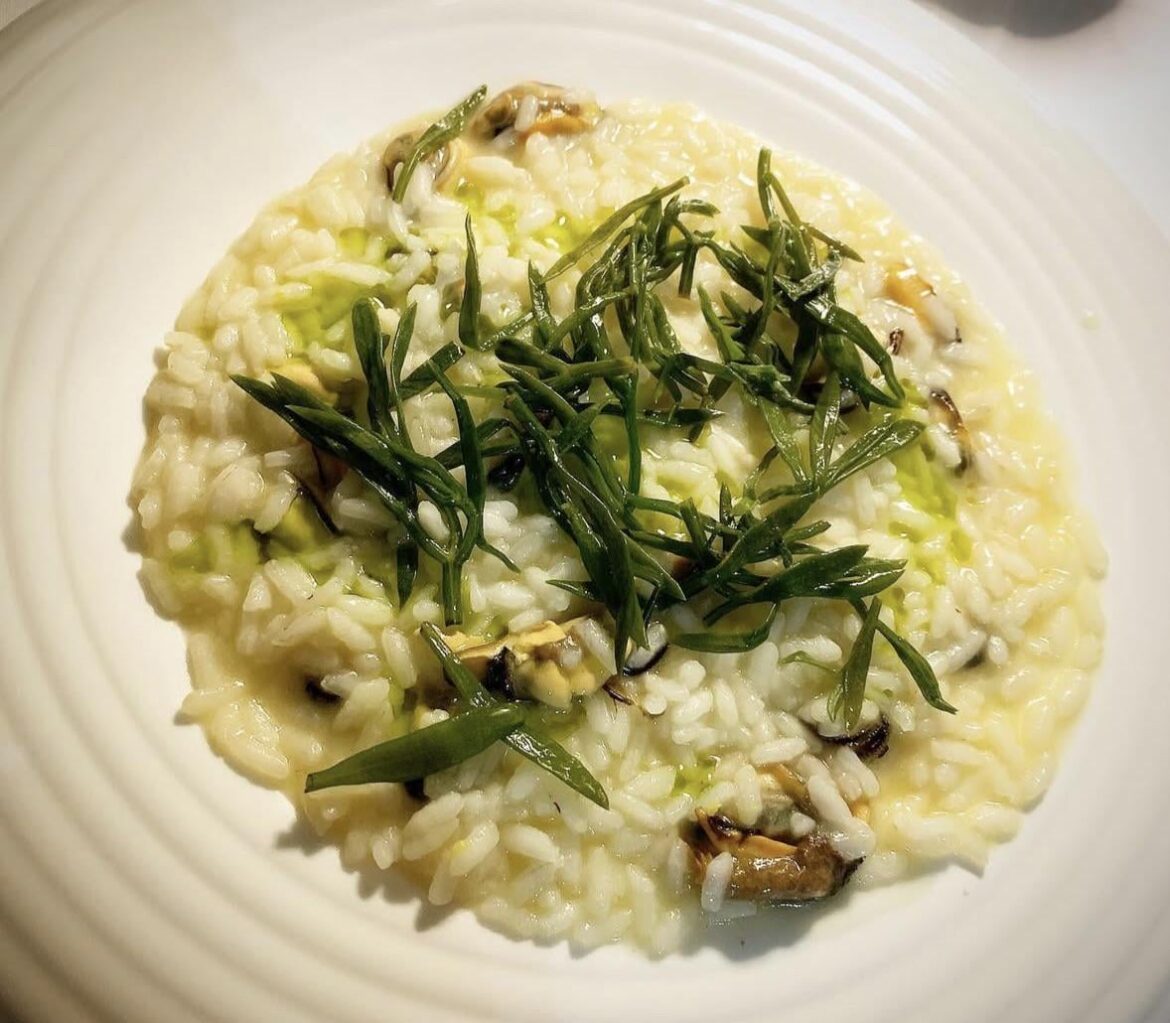 Risotto with mussels and thyme