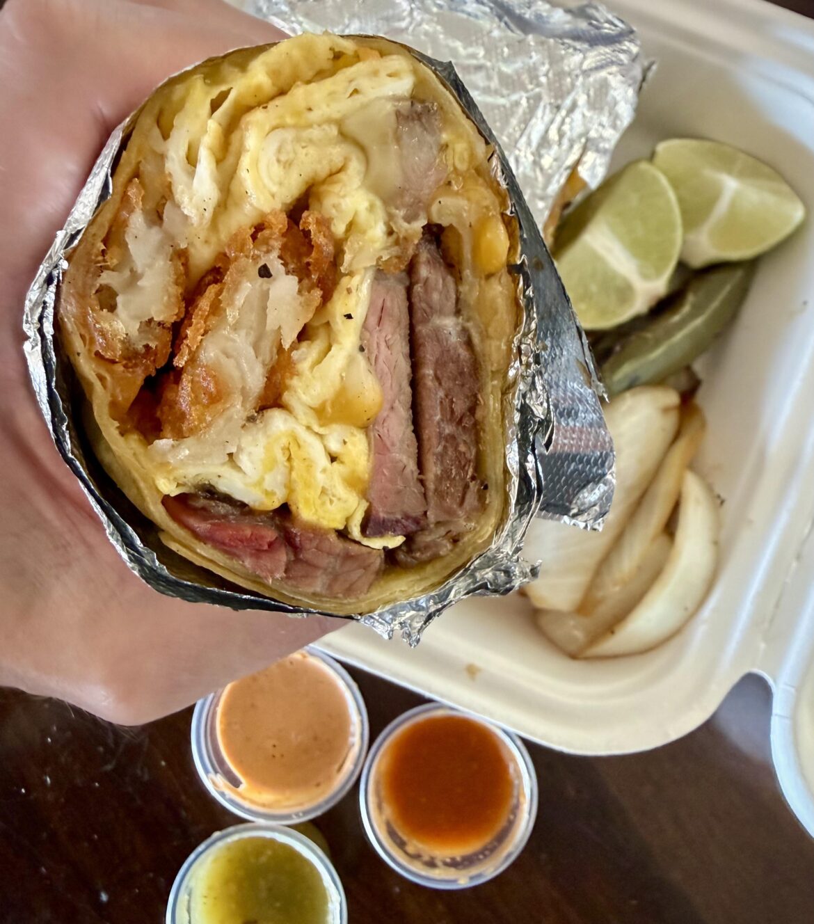 BBQ Smoked Brisket Breakfast Burrito