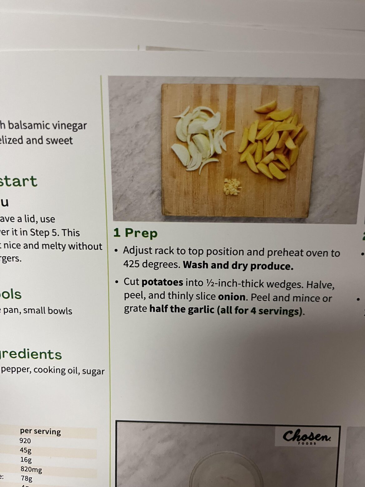 “Half the garlic (all for 4 servings)”