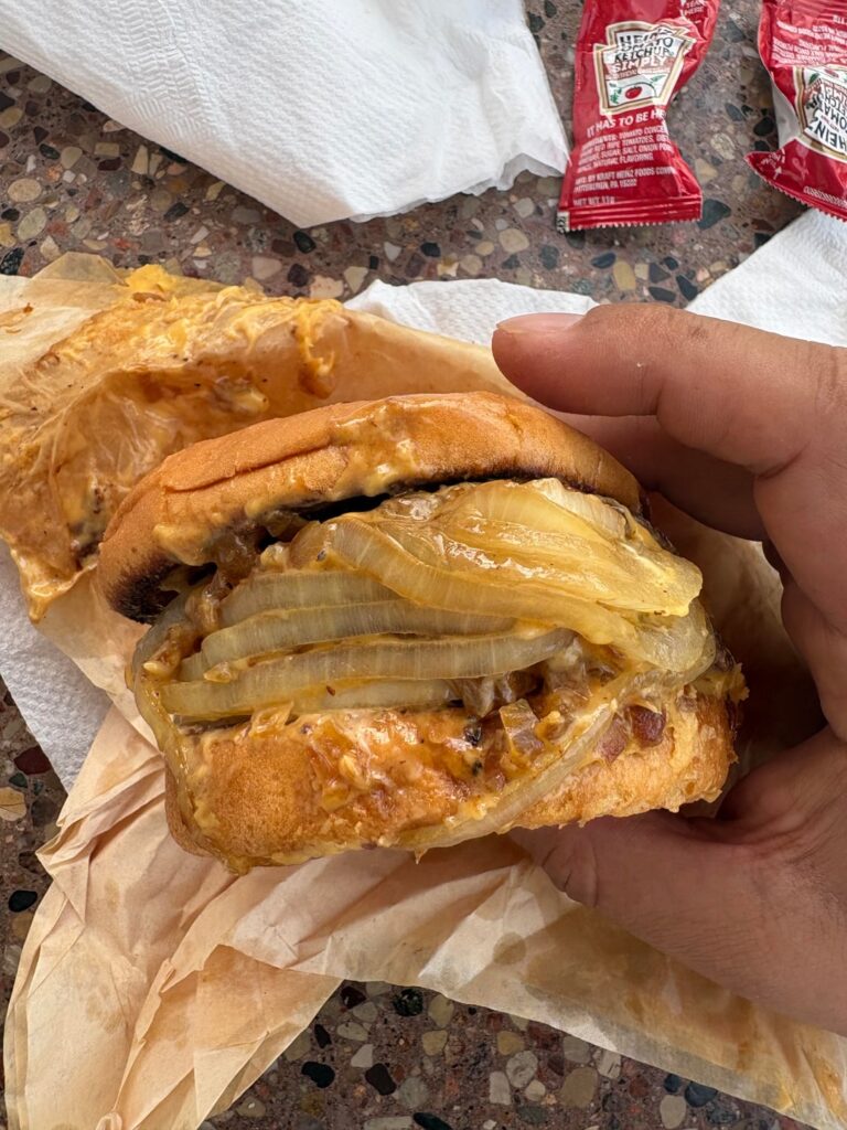 In N Out whole grilled onion burger