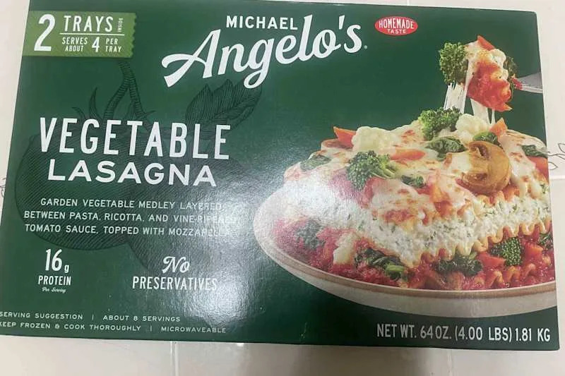 Michael Angelo's Lasagna, Vegetable box.