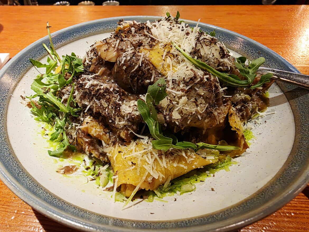 Braised beef ragu over house made pappardelle from my friend's restaurant