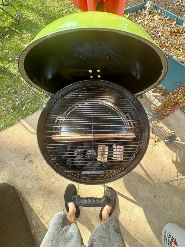 Setting up for tonight’s roasts. Going low and slow. Wish me luck!