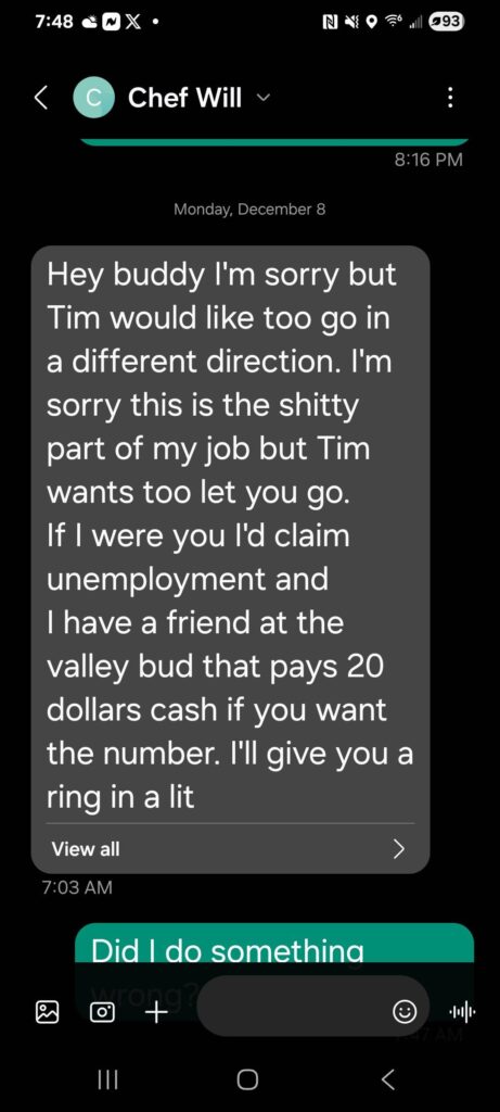 Just got fired for the first time in my career