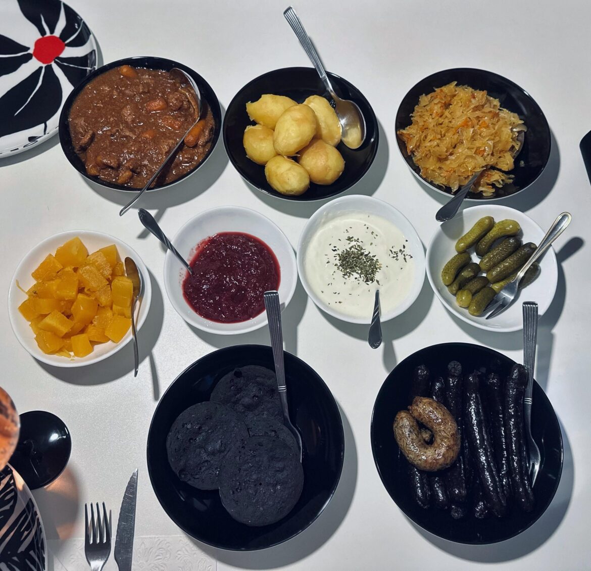 Almost full traditional Estonian Christmas food (instead of oven baked pork there is wild boar)