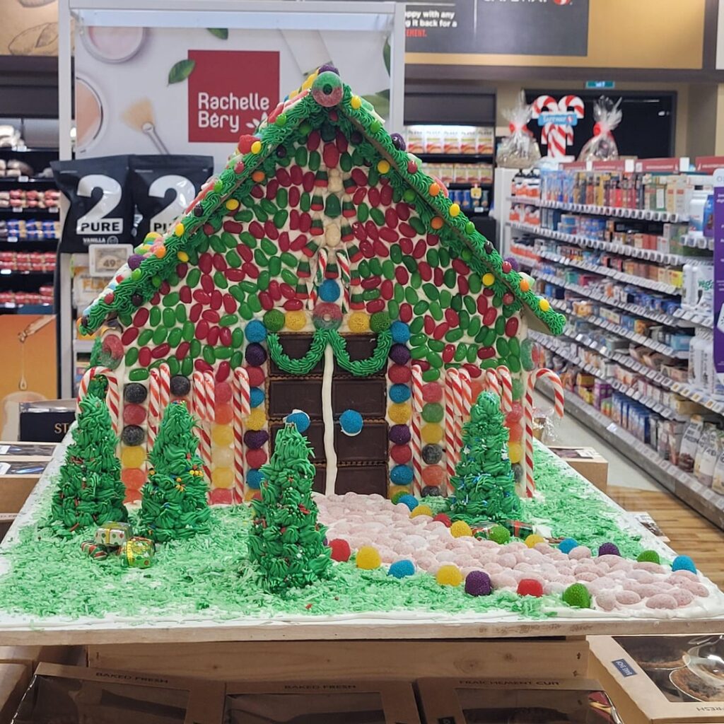 A stunning gingerbread house at my local Safeway.