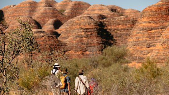 Hiking through Purnululu National Park.