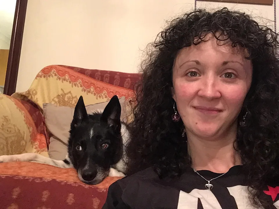 Rhiannon got Patchie as a rescue when he was a puppy