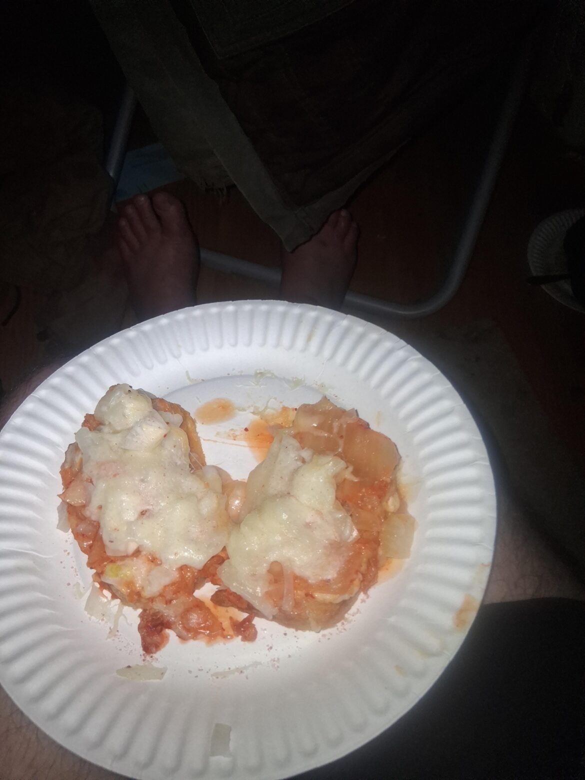 Sourdoughguy here. Tonight we got cheap Sourdough, mayo, kimchi, some leftover mashed taters, three cheese Italian blend, salt n peppah