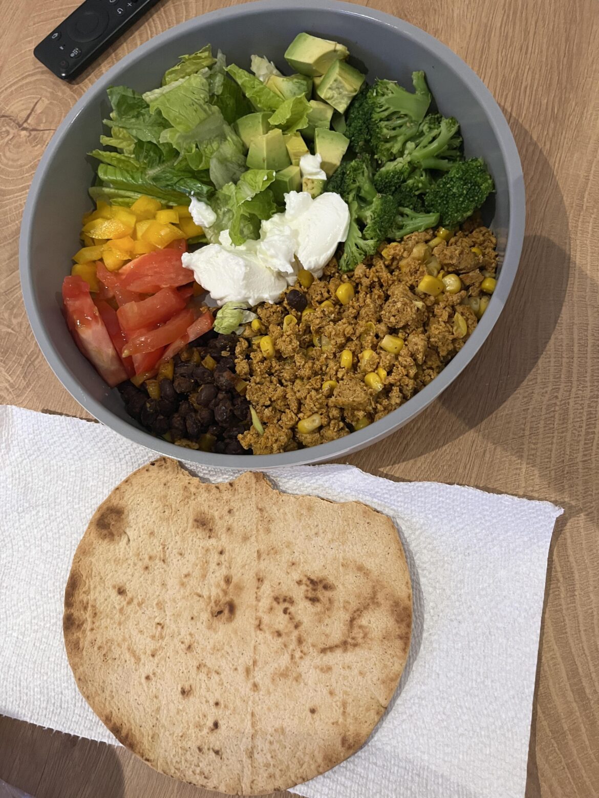 rainbow taco bowl salad!!