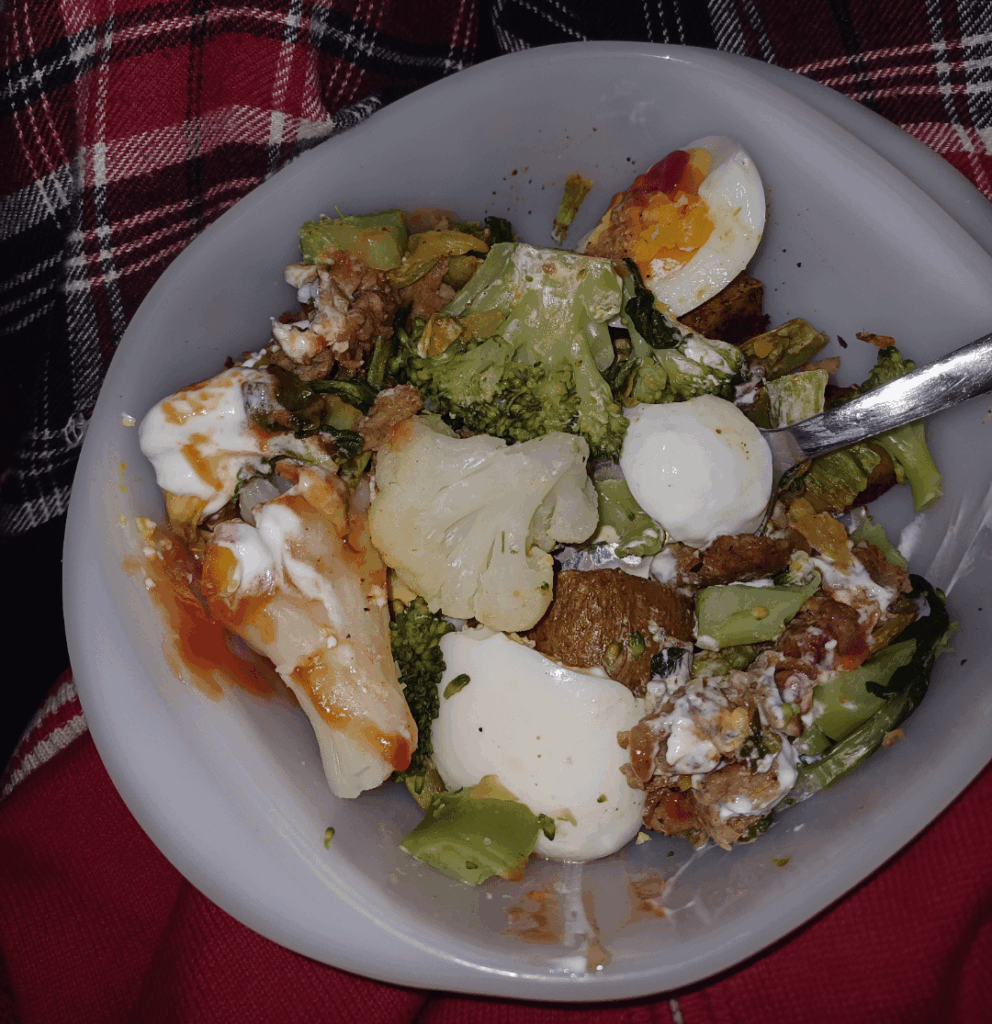 Ketchup with freezer stuff and eggs