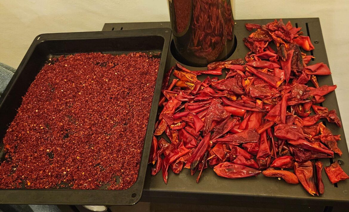 Homegrown, homemade smoked Spanish paprika.