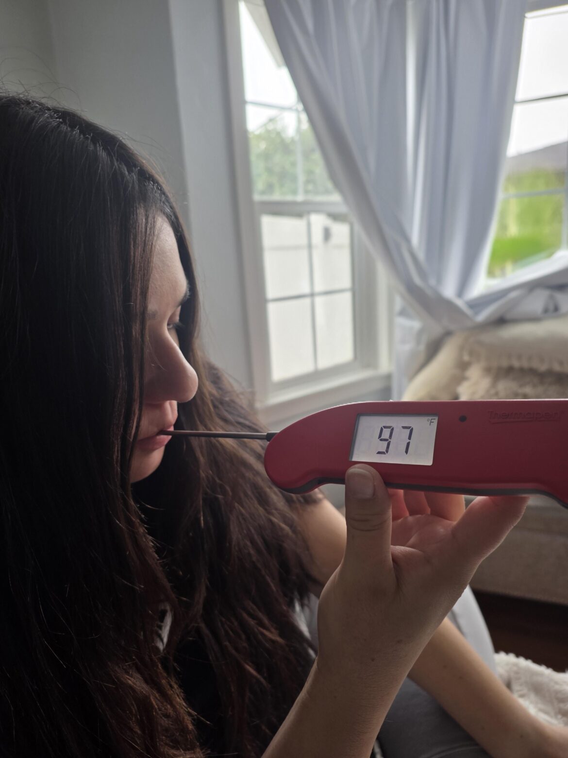 When your pregnant wife is sick and you realize you don’t own a thermometer… but you do own a Thermapen 😂