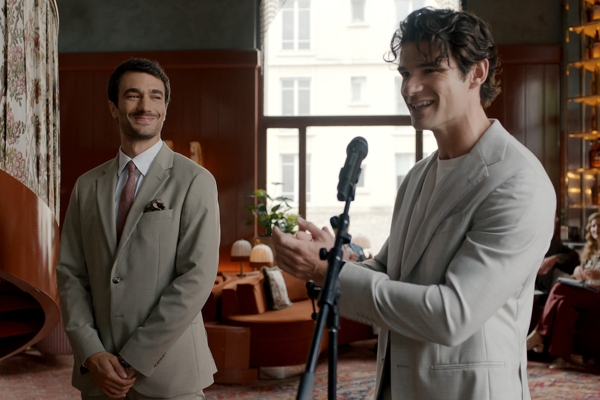 Eugenio Franceschini as Marcello and Paul Forman as Nicolas De Leon in ‘Emily in Paris’ Season 5.