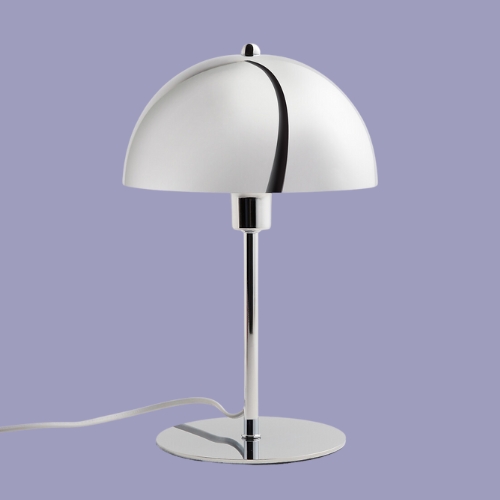 La Redoute, Mushroom Table Lamp in Chrome Metal Capi