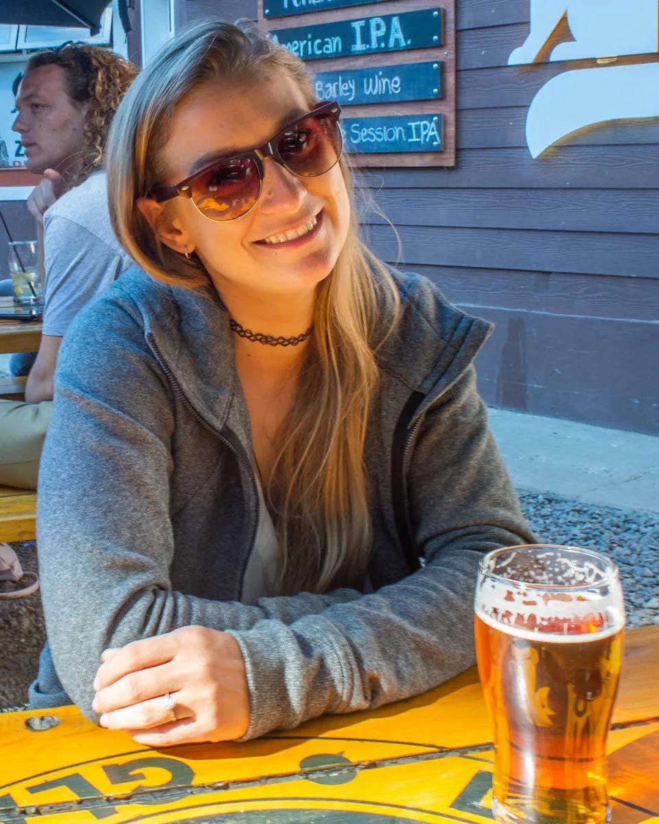 Bailey drinks craft beer in Argentina