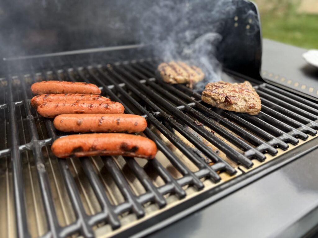 Charbroil Pro Series Gas Grill Burgers and Dogs