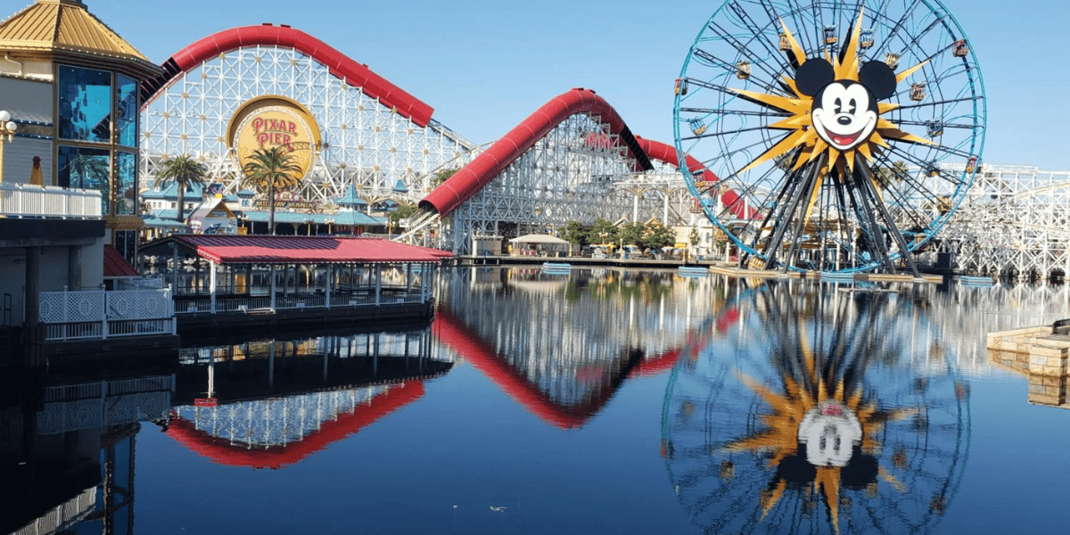Waterfront view overlooking Disney California Adventure Park