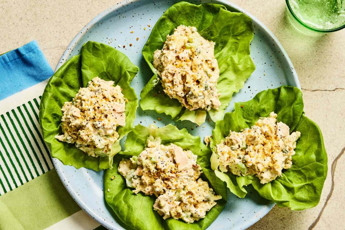 Chickpea-Tuna Salad Lettuce Wraps