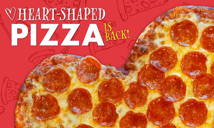 Happy Joe's Helps Cupid Out With Heart-Shaped Pizzas New Restaurant Menu Offerings from Huddle House, Taziki's Mediterranean Café, Subway, and More!