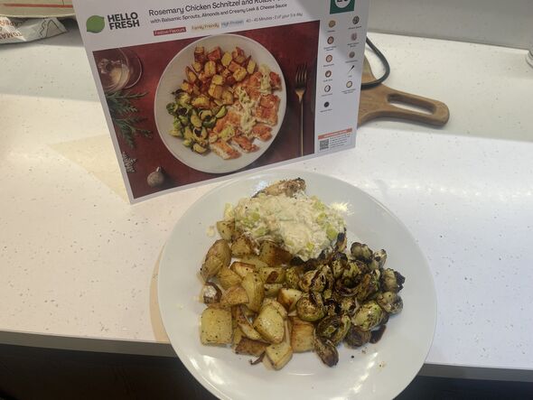 Chicken schnitzel with sprouts and potatoes Chicken schnitzel with sprouts and potatoes