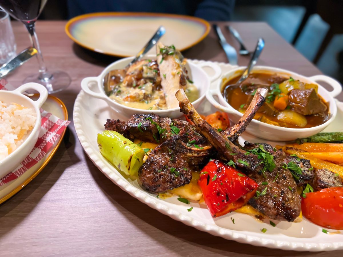 Platter of grilled meats.