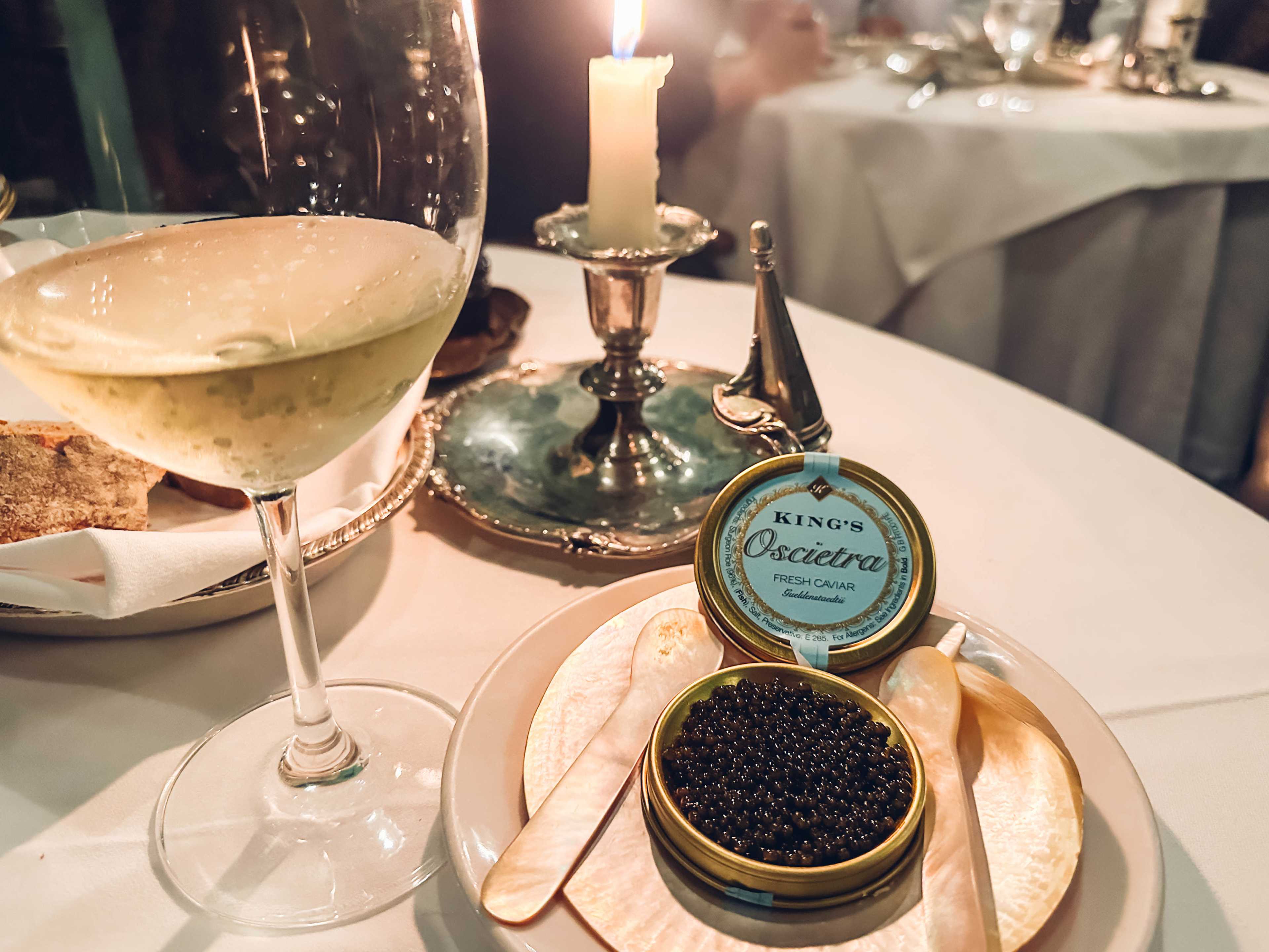 A tin of caviar at Otto's French Restaurant.