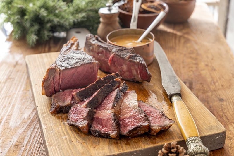 13th: The Main Event
Charred cote de beouf with homemade peppercorn and brandy sauce. Photograph: Harry Weir Photography