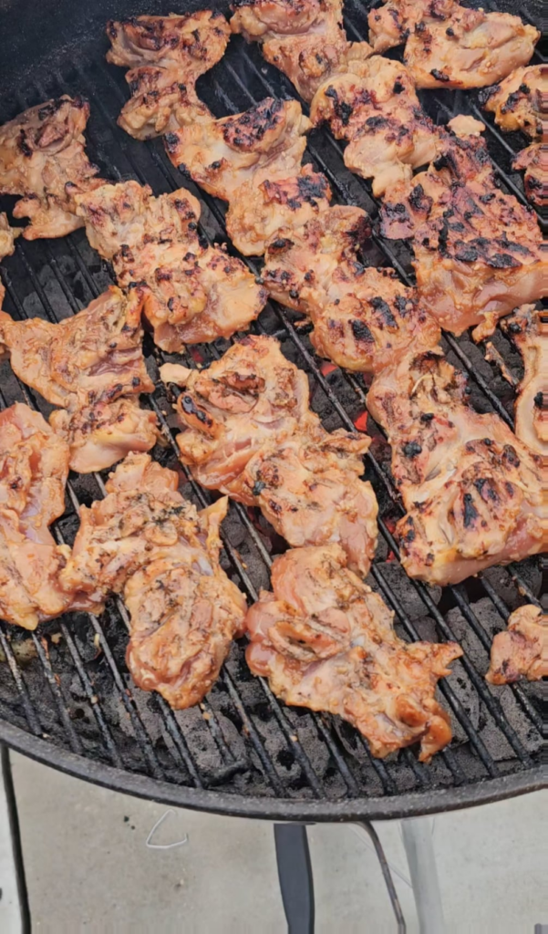 Teriyaki chicken on the weber