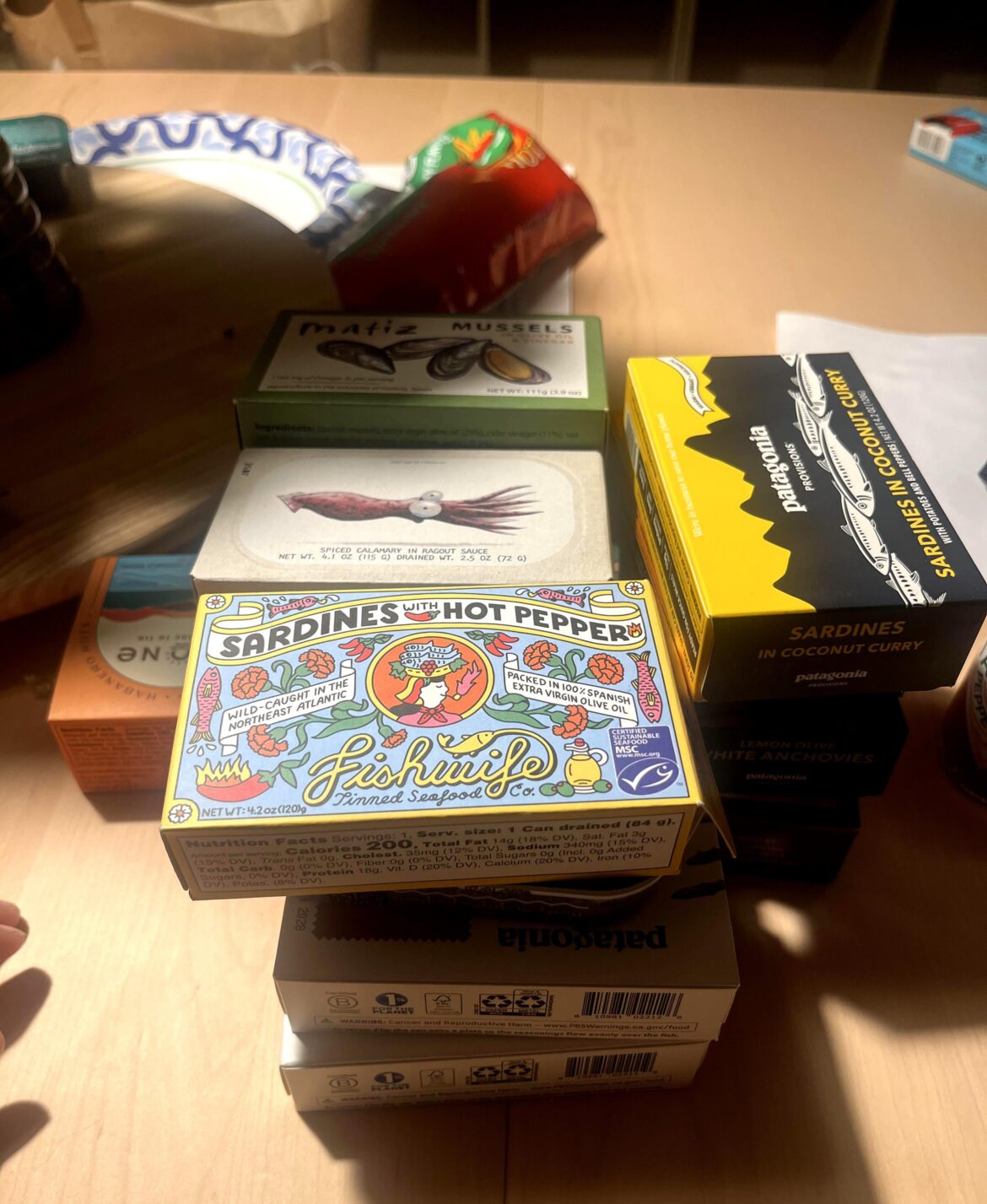 showed this girl my canned fish collection and she blocked me and said ew