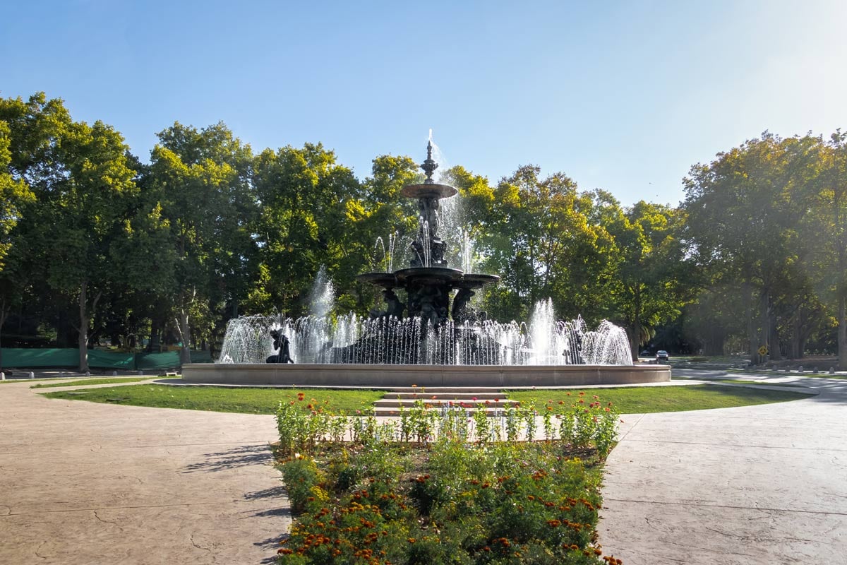Fountain of the Continents at General San Martín Park in Mendoza, Argentina