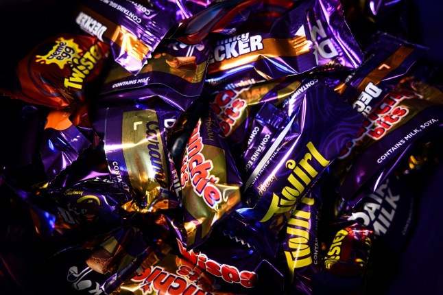 A photograph taken on December 23, 2024 shows a boxes of Cadbury's Heroes chocolates in Liverpool, in north west England. (Photo by Paul ELLIS / AFP) (Photo by PAUL ELLIS/AFP via Getty Images)