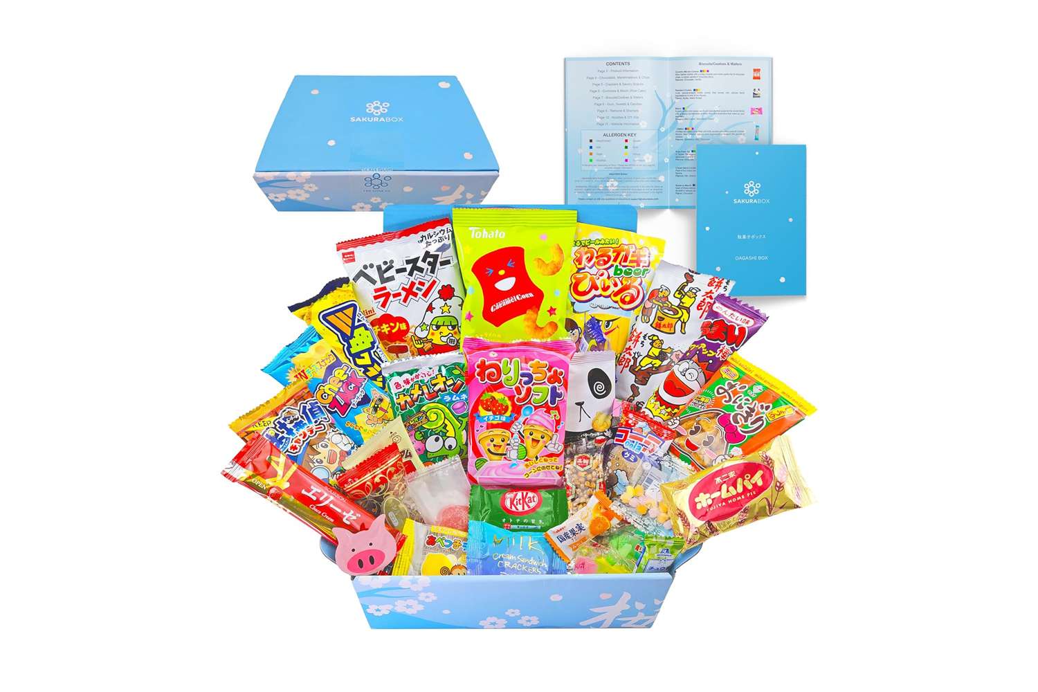 Sakura Box Japanese Snacks & Candy 30 Piece Dagashi Set Gift