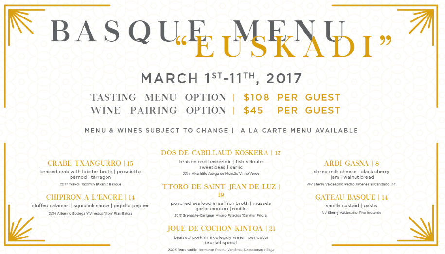 ponsaty's french dinner menu