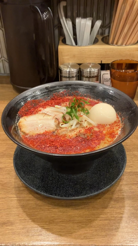 Spicy Tonkotsu at Menya Craze in Tokyo