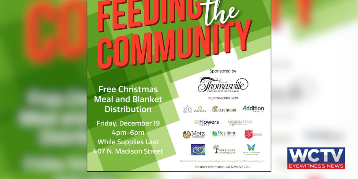 Free Christmas meals, blankets to be distributed in Thomasville Friday Free Christmas meals, blankets to be distributed in Thomasville Friday