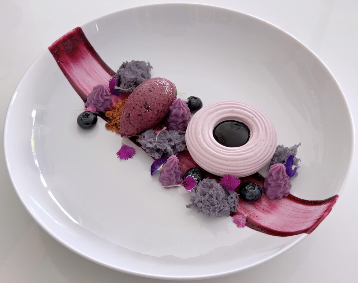 All-purple Dessert made from Purple Sweet Potato & Blueberry