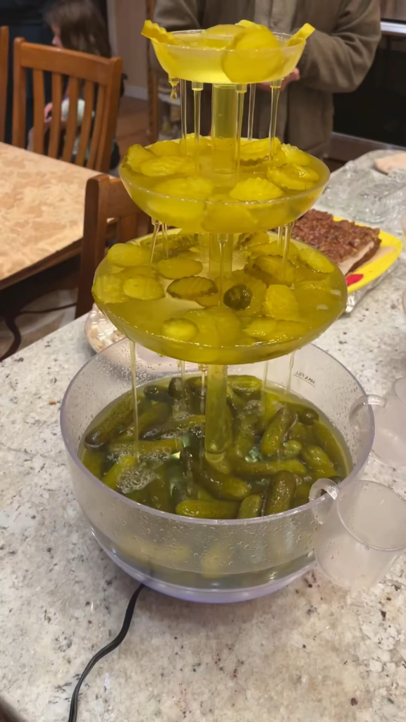 Any pickle lover out there? 🥒 I like pickles but a pickle fountain is just crazy