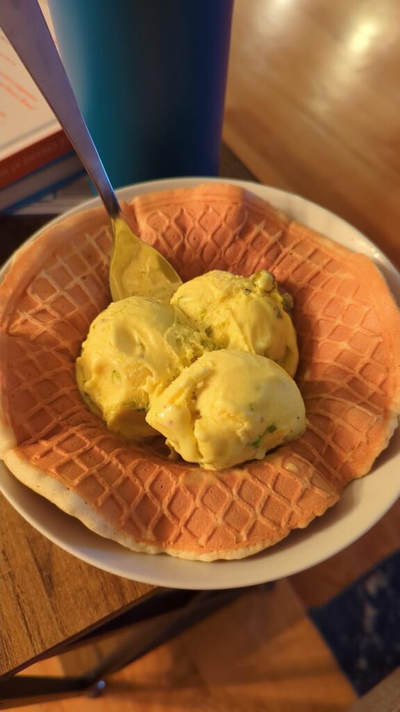 Went back to my roots and made Persian ice cream (Bastani)! Rose, saffron, and pistachio