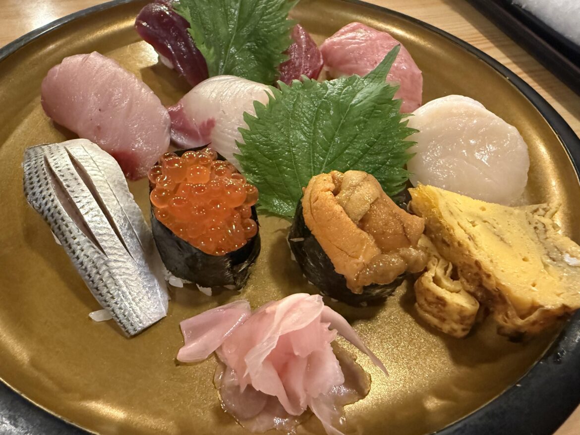 Omakase spread for 5k yen from a sushi shop at the 2nd floor of Nakano Broadway