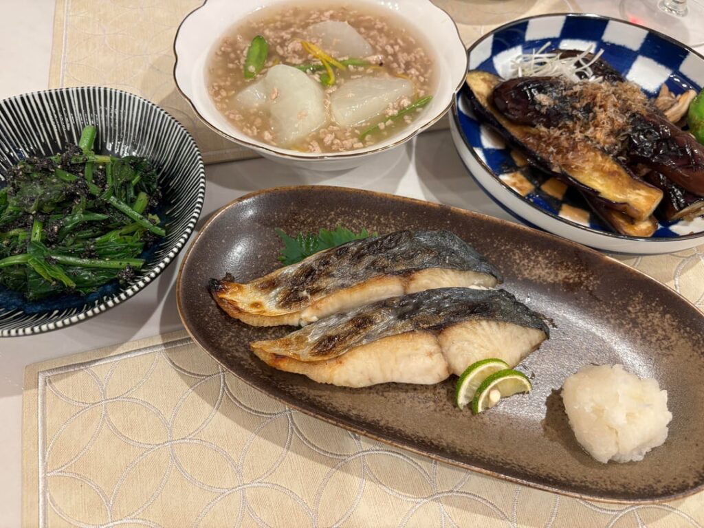 Grilled some Spanish mackerel and made a few vegetables