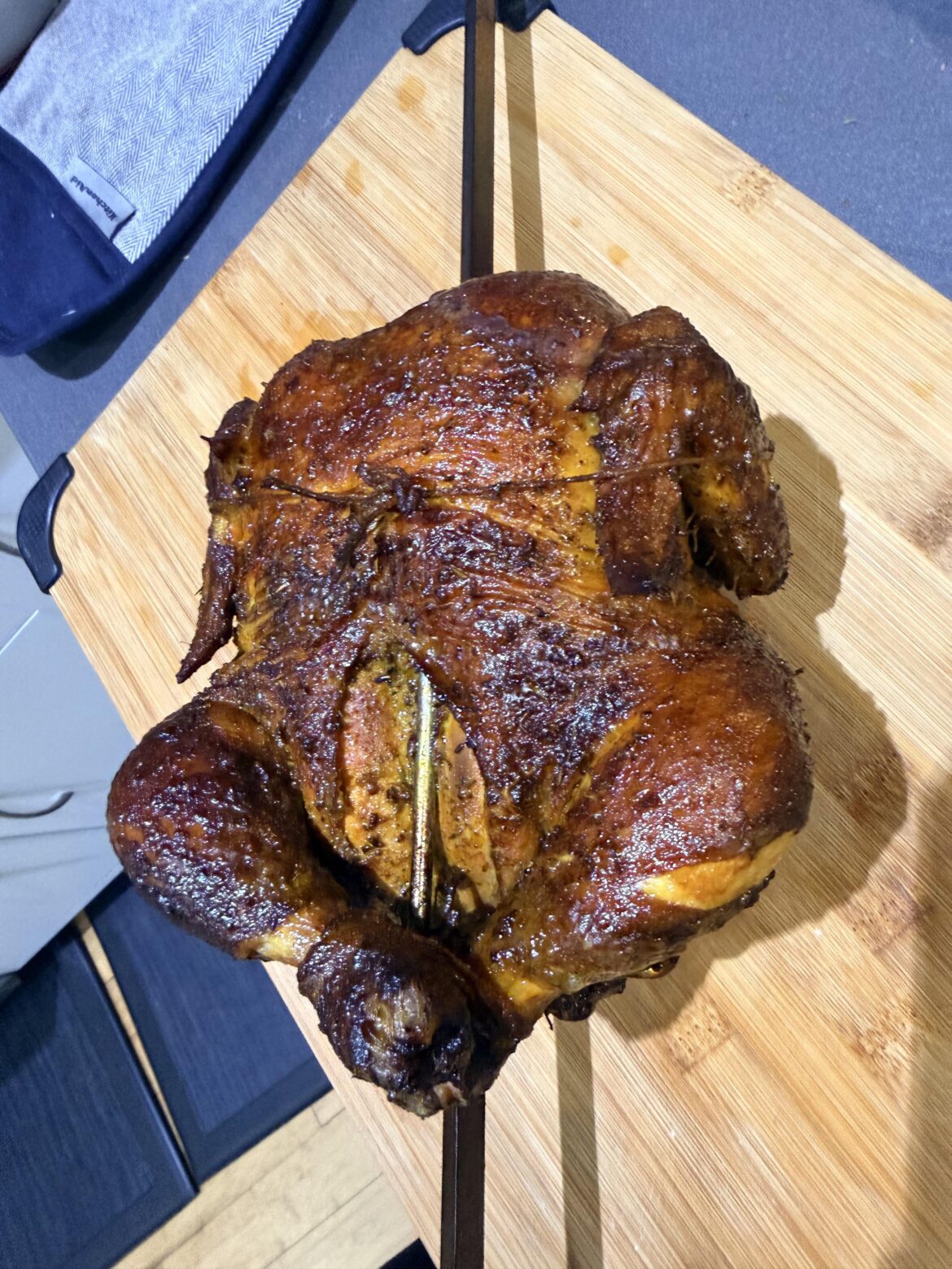 Peruvian chicken à la brasa in the joetisserie Peruvian chicken à la brasa in the joetisserie