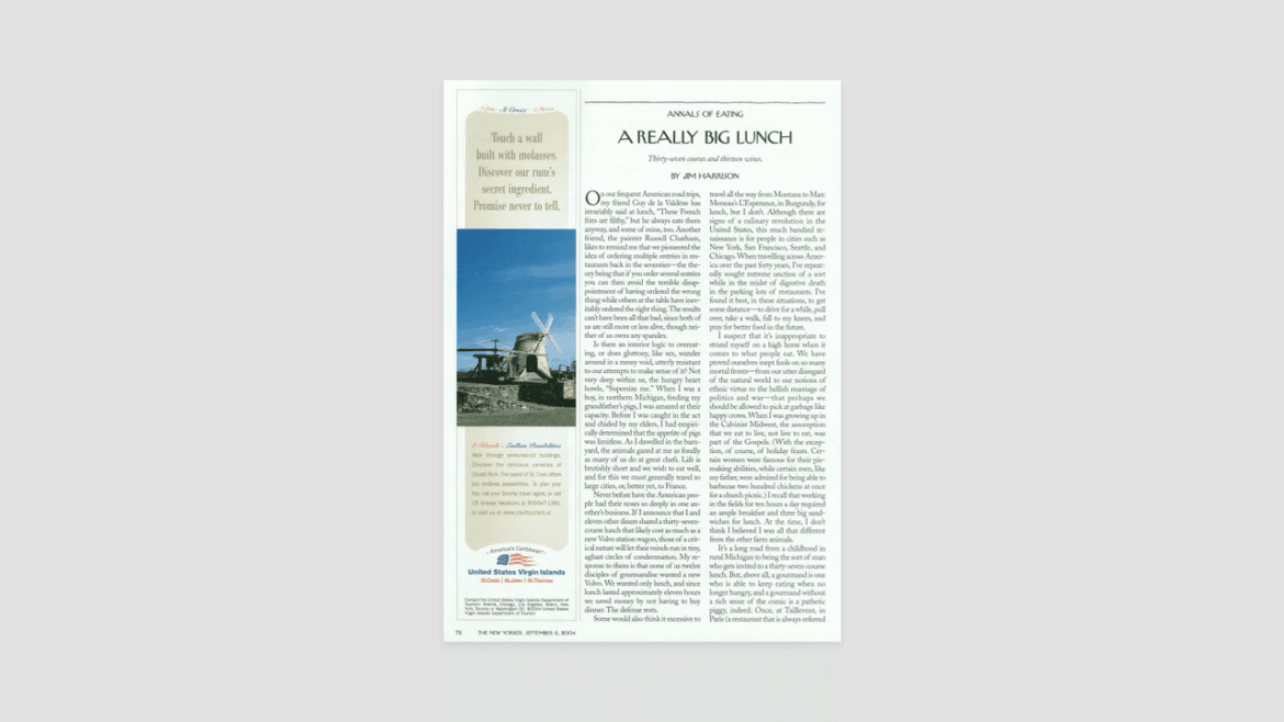 A Really Big Lunch | The New Yorker