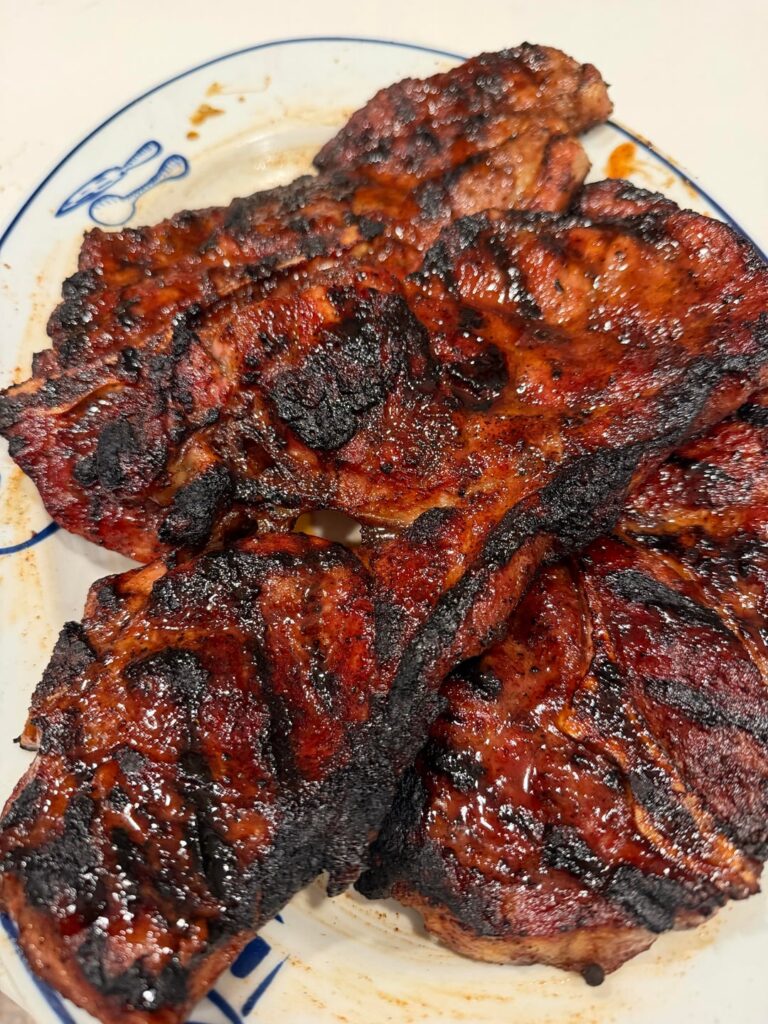 Grilled Pork steak last night for dinner