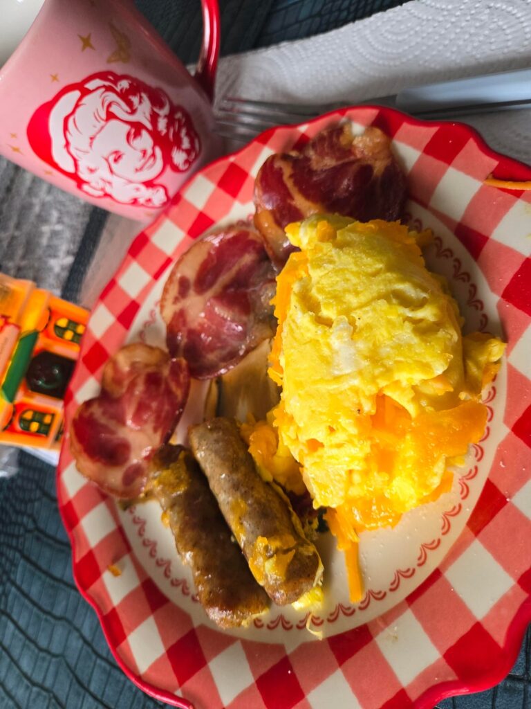 Eggs, sausage and Gabagool and current view of deal nj usa