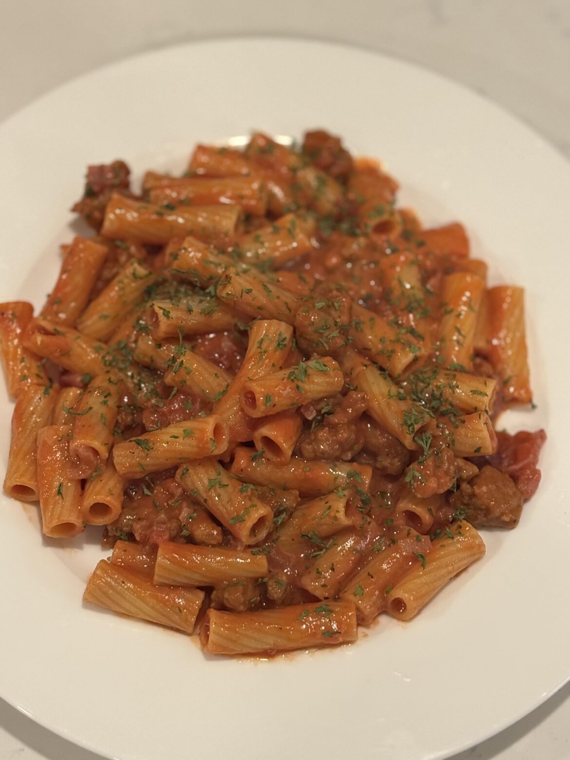 First attempt at Rigatoni alla zozzona!