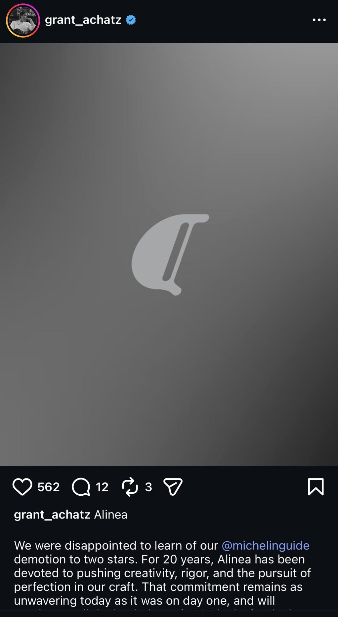 Alinea downgraded to 2 Stars